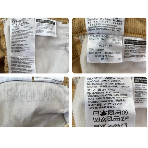 Levi's Premium Ribcage Boot Corduroy Flared Bootcut Pants in Iced Coffee Size 27 - Picture 10 of 16